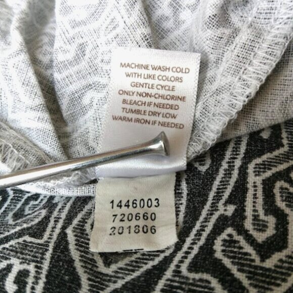 J JILL LOVE LINEN 100% Linen Wide Leg Cropped Boho Print Pull On Pants M - Picture 12 of 12